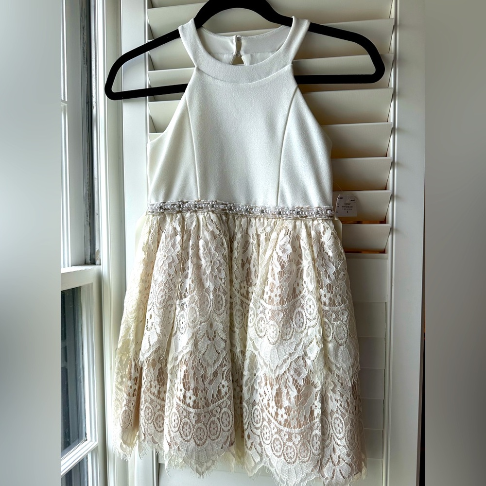 Rare Editions 🌸Girls Lace Dress -Cream-NWT - Beach pics! Easter! Wedding!